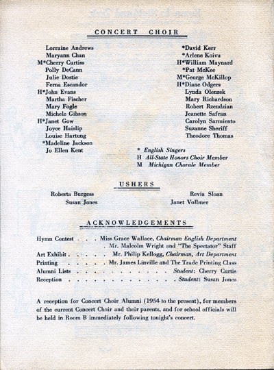 picture of 1963 Spring Program